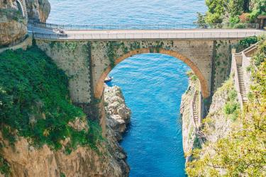 Amalfi Coast -famous-fiordo-di-furore-beach-seen-from-bridge